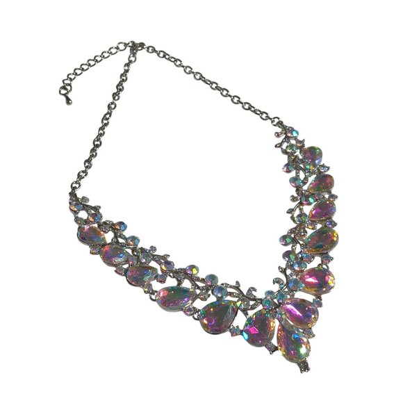 Crystal Necklace Costume Theater Rhinestone Elegant Jewelry Princess Drag Show - Picture 1 of 8